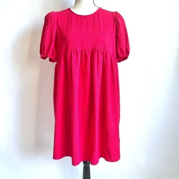 Who What Wear Mini Puff Sleeve Babydoll Dress - Picture 2 of 8